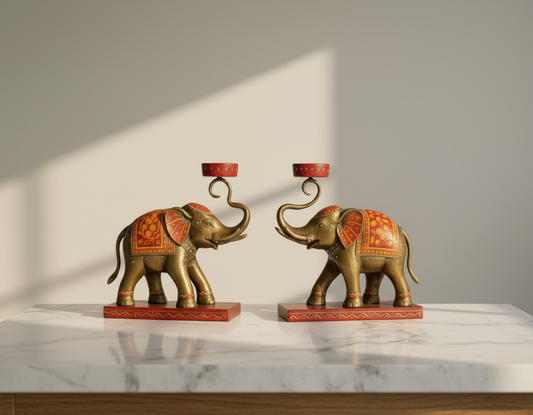 Royal Elephant Candle Pair
