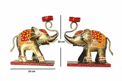 Royal Elephant Candle Pair
